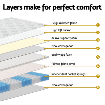 Giselle Bedding 31cm Mattress Euro Top King Single.