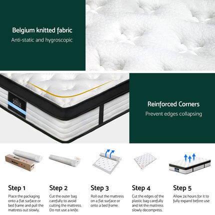 Giselle Bedding 31cm Mattress Euro Top King Single.