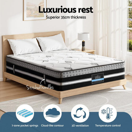 Giselle Bedding Double Mattress 35cm Bed in a Box Pocket Spring Gel Memory Foam.