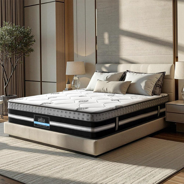 Giselle Bedding King Mattress 35cm Bed in a Box Pocket Spring Gel Memory Foam.