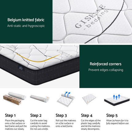 Giselle Bedding 16cm Mattress Medium Firm King.