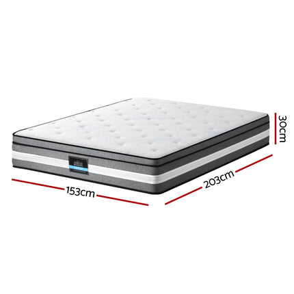 Giselle Bedding 30cm Mattress Gel Foam Pocket Spring Queen.