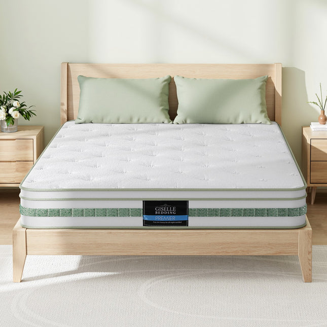 20cm Giselle Mattress Queen Green Tea Mattresses.
