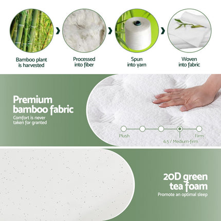 20cm Giselle Mattress Queen Green Tea Mattresses.