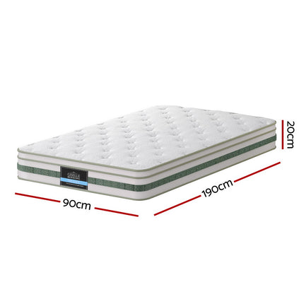20cm Giselle Mattress Single Green Tea Mattresses.