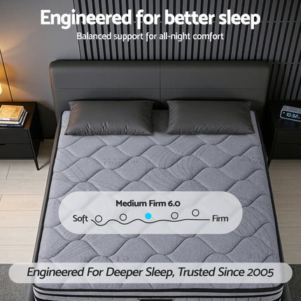 Giselle Bedding 34cm King Mattress Hybrid, Pocket Spring Bed Mattress.