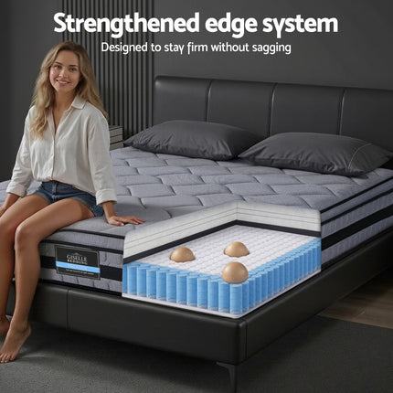 Giselle Bedding 34cm King Mattress Hybrid, Pocket Spring Bed Mattress.