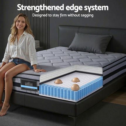 Giselle Bedding 34cm King Single Mattress Hybrid, Pocket Spring Bed Mattress.
