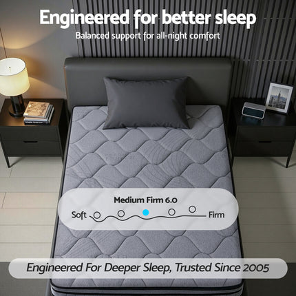 Giselle Bedding 34cm Single Mattress Hybrid, Pocket Spring Bed Mattress.