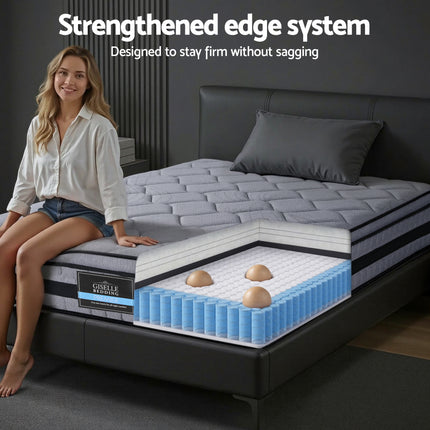 Giselle Bedding 34cm Single Mattress Hybrid, Pocket Spring Bed Mattress.