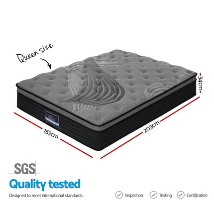 Giselle Bedding 34cm Mattress Bamboo Cover Queen.
