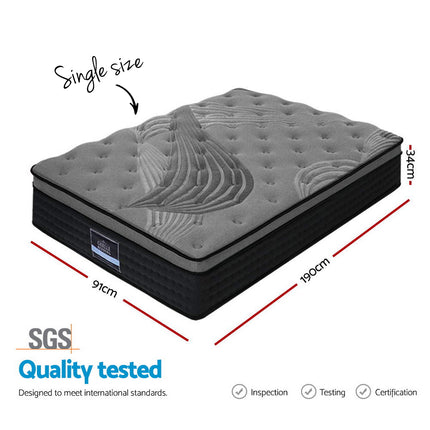Giselle Bedding 34cm Mattress Bamboo Cover Single.