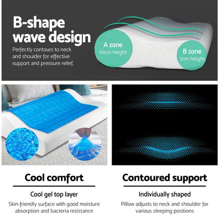 Giselle Bedding Contour Pillow Cool Gel Twin Pack.