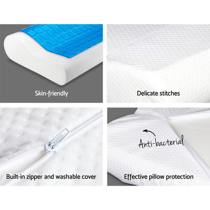 Giselle Bedding Contour Pillow Cool Gel Twin Pack.