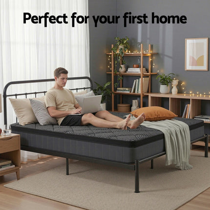 Giselle Bedding King Mattress 25cm Pocket Spring Latex Euro Top Medium Firm Bed.