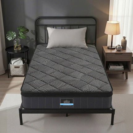 Giselle Bedding King Single Mattress 25cm Pocket Spring Latex Euro Top Medium Firm Bed.