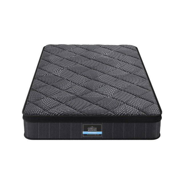 Giselle Bedding Single Mattress 25cm Pocket Spring Latex Euro Top Medium Firm Bed.