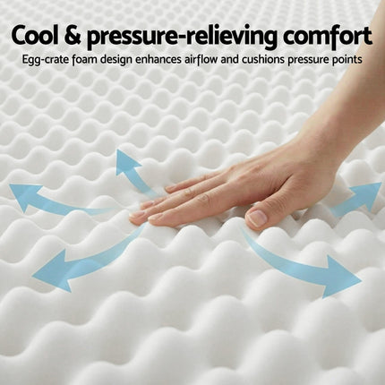 Giselle King Single Mattress 20cm with Reinforced Edge Support Egg-Crate Foam.