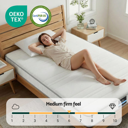 Giselle King Single Mattress 20cm with Reinforced Edge Support Egg-Crate Foam.