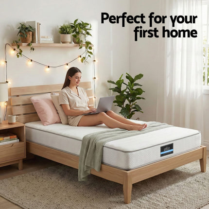 Giselle King Single Mattress 20cm with Reinforced Edge Support Egg-Crate Foam.