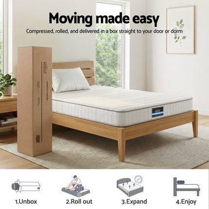 Giselle King Single Mattress 20cm with Reinforced Edge Support Egg-Crate Foam.