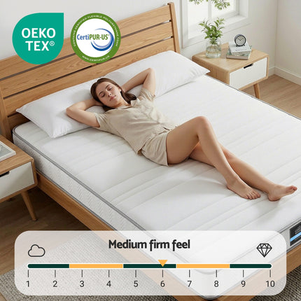 Giselle Queen Mattress 20cm with Reinforced Edge Support Egg-Crate Foam.