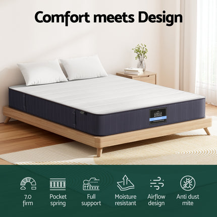 20cm Giselle Mattress Double Bed Pocket Spring Mattresses.