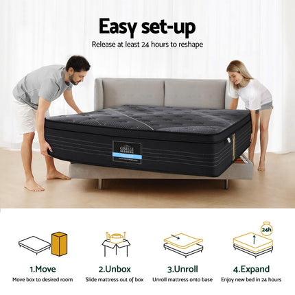 35cm Giselle Mattress Queen Bed Bamboo Pocket Firm Foam.