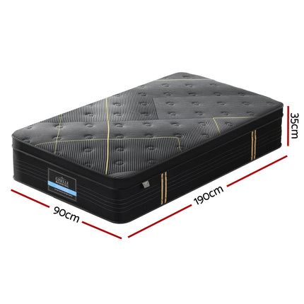 35cm Giselle Mattress Single Bed Bamboo Pocket Firm Foam.