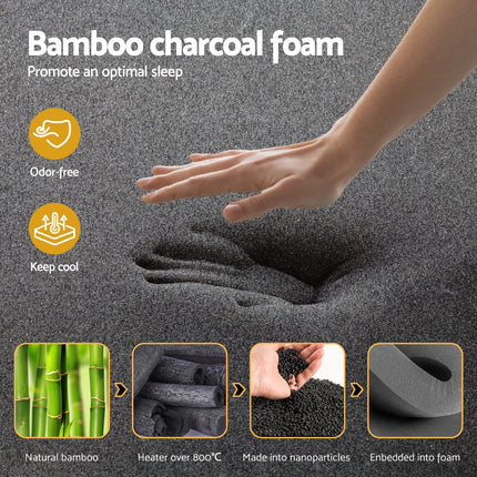 35cm Giselle Mattress Single Bed Bamboo Pocket Firm Foam.