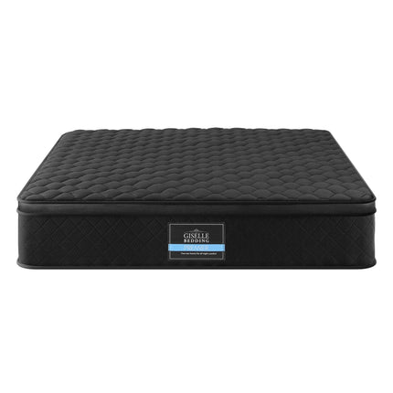 Giselle Bedding King Mattress 34cm Euro Top with 5-Zone Pocket Spring Support Black.