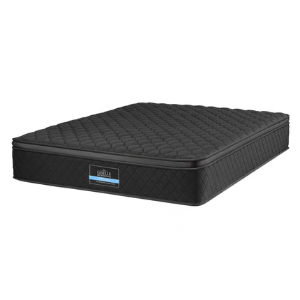 Giselle Bedding King Mattress 34cm Euro Top with 5-Zone Pocket Spring Support Black.