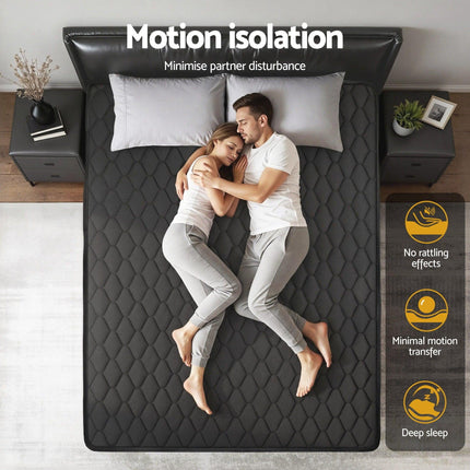Giselle Bedding King Mattress 34cm Euro Top with 5-Zone Pocket Spring Support Black.