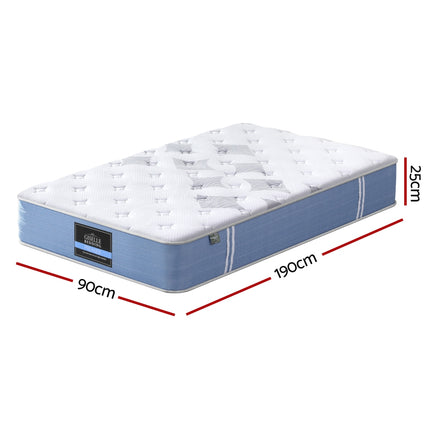 25cm Giselle Mattress Single Bed Pocket Spring Mattresses.