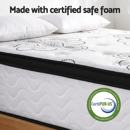 Giselle Bedding King Mattress 30cm Pocket Spring Euro Top Medium Firm Foam.