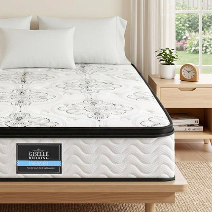 Giselle Bedding King Mattress 30cm Pocket Spring Euro Top Medium Firm Foam.