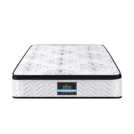 Giselle Bedding King Single Mattress 30cm Pocket Spring Euro Top Medium Firm Foam.