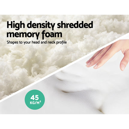 Giselle Bedding Memory Foam Pillow 19cm Thick Twin Pack.