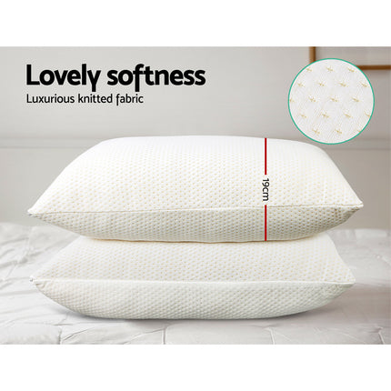 Giselle Bedding Memory Foam Pillow 19cm Thick Twin Pack.