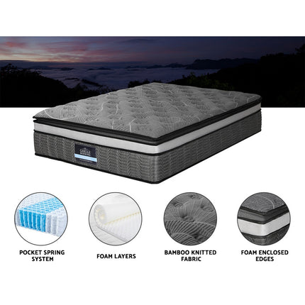 Giselle Bedding 34cm Mattress Double Layer Pocket Spring King.