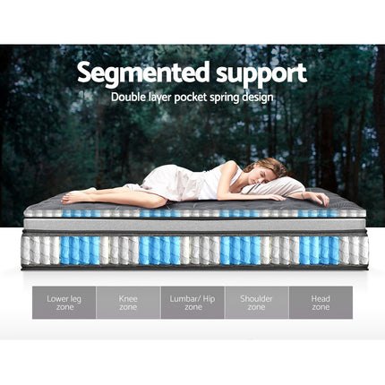 Giselle Bedding 34cm Mattress Double Layer Pocket Spring Queen.