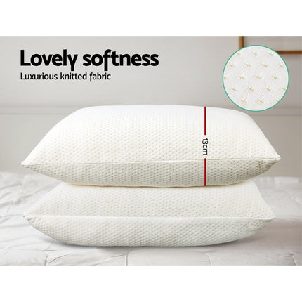 Giselle Bedding Memory Foam Pillow 13cm Thick Twin Pack.