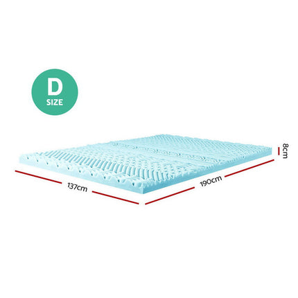 Giselle Bedding Memory Foam Mattress Topper 11-Zone 8cm Double.