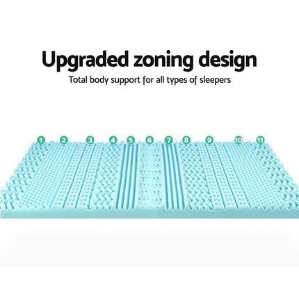 Giselle Bedding Memory Foam Mattress Topper 11-Zone 8cm Double.
