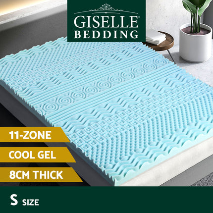 Giselle Bedding Memory Foam Mattress Topper 11-Zone 8cm Single.