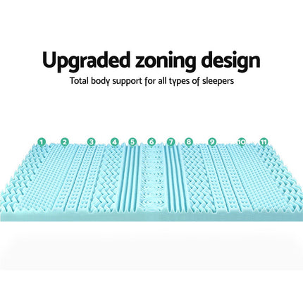 Giselle Bedding Memory Foam Mattress Topper 11-Zone 8cm Single.