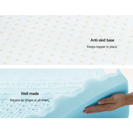 Giselle Bedding Memory Foam Mattress Topper 11-Zone 8cm Single.