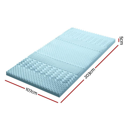 Giselle Bedding 5cm Memory Foam Mattress Topper 7-Zone King Single.