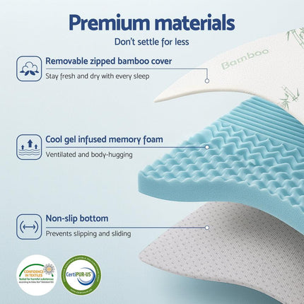 Giselle Bedding 5cm Memory Foam Mattress Topper 7-Zone King Single.