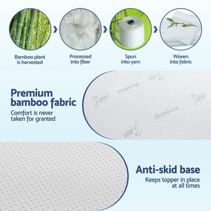 Giselle Bedding 5cm Memory Foam Mattress Topper 7-Zone King Single.